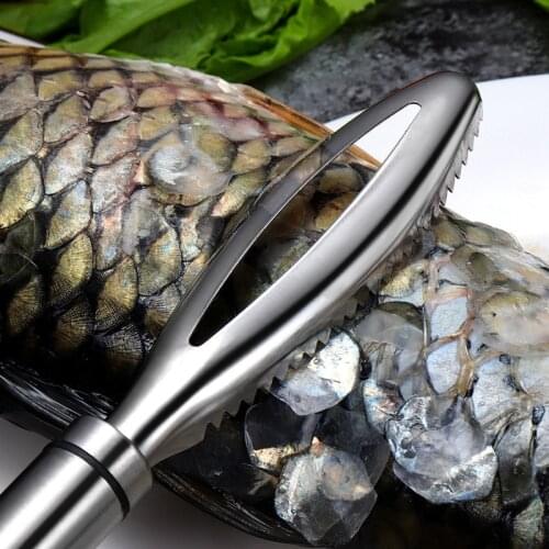 Stainless Fish Scales Scraping Graters Fast Remove Fish Cleaning Peeler Scraper Fish Bone Tweezer Tool Gadge Kitchen Accessories