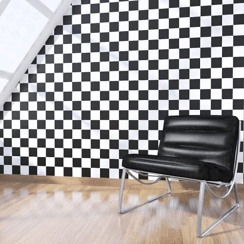 Modern 60cmx100cm PVC Black & White squares Self-adhesive Wallpaper waterproof Wall Stickers for Bathroom Furniture home Decor