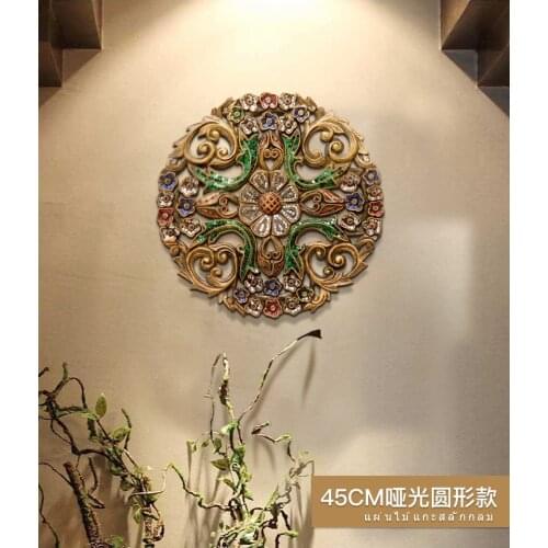 Thai traditional antique wood carving crafts Wall Decoration pendant
