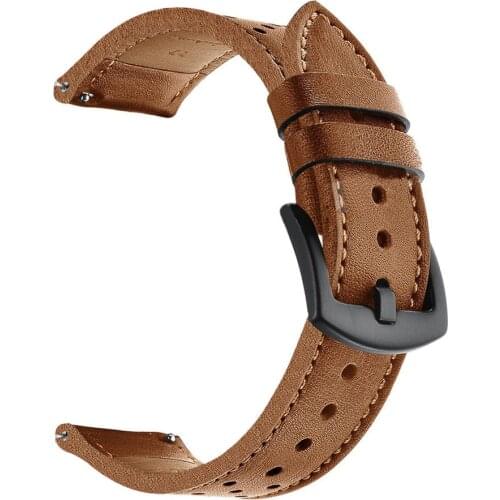 PU Leather 20mm 22mm Universal Watchband Quick Release Sport Watch Band For Garmin Active Bracelet Strap For Fossil Q Sport