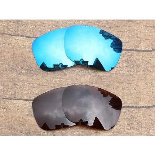 Vonxyz 2 Pairs Ice Mirror & Bronze Brown Polarized Replacement Lenses for-Oakley TwoFace Frame