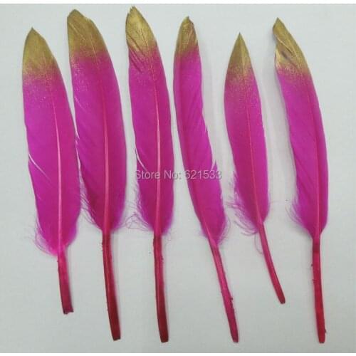 Gold Dipped Feathers,Rose and Gold Feathers,Boho Decor,Home Decor,Party Supplies,Party Decor,Hat Feathers, Feather Garland,50pcs