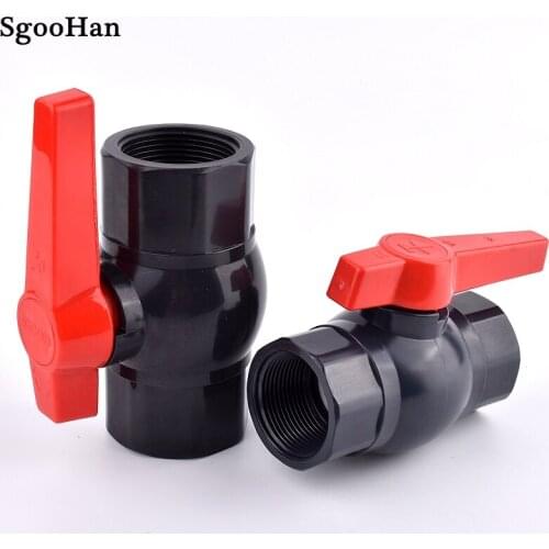 1pc Dark Grey 1/2 ~ 2 Inch Female Thread UPVC Pipe Ball Valve Aquarium Fish Tank Drainage Joints Water Pipe Connector Valve