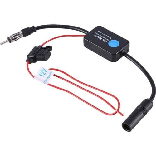 1pc Universal 12V Waterproof Car FM Radio Aerial Antenna Signal Reception Amplifier Booster Copper signal wire Blade Fuse Holder