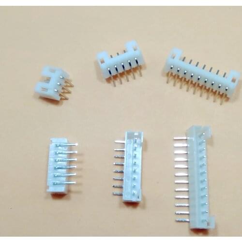 100 pcs of PH 2.0mm 2-10Pin Right-Angle JST Socket Male Connector White