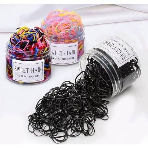1000Pcs Disposable Elastic Rubber Band Mini Hair Bands Stationery Office School Rubber Bands for Girlsl Kids
