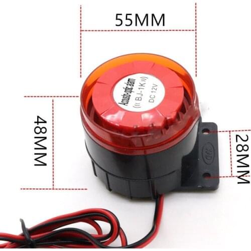 2pcs/lot Loud Indoor Siren 120dB Alarm Horn Durable Buzzer For Home Security DC12V Wired Mini Anti-theft Speaker Buzzer