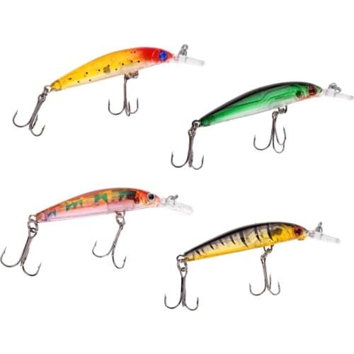 4pcs Hard Fishing Lures Bass Crankbait Tackle for Pikes/Bass/Trout 7cm