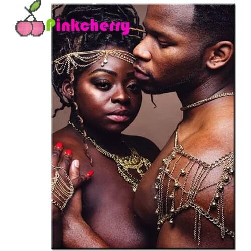 Diy Diamond Painting African couple portrait art Diamond Embroidery Full square round drilling 5d Diamond Mosaic kits k1010