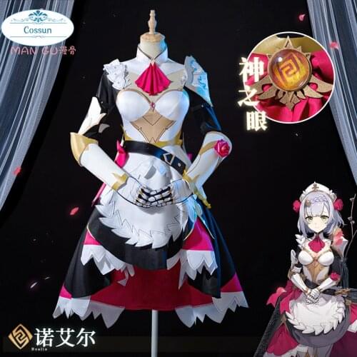 Anime Genshin Impact Noelle Knights Maid Dress Uniform Cosplay Costume Halloween Party Outfit For Women Girls Custom Made 2021