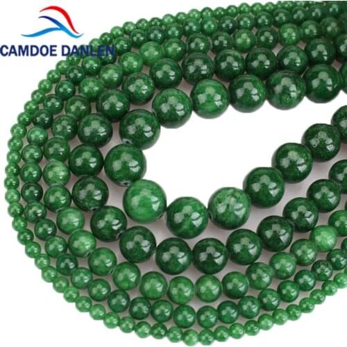 Natural Stone Beads Green Cloud Jades Chalcedony Stone Round Beads 4 6 8 10 12mm Diy Handmade Bracelet Necklace Jewelry Making