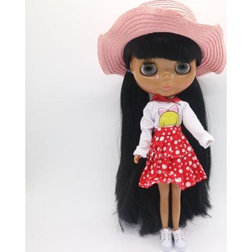 Black skin Nude blyth Doll Fashion doll Factory doll Suitable For DIY black hair 1208