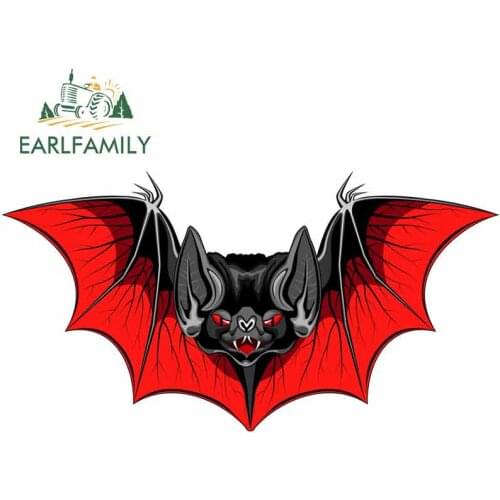 EARLFAMILY 13cm x 7cm Cartoon Bat Funny Car Stickers Windshield Decal Car Accessories Anime Vinyl Material Scratch-Proof