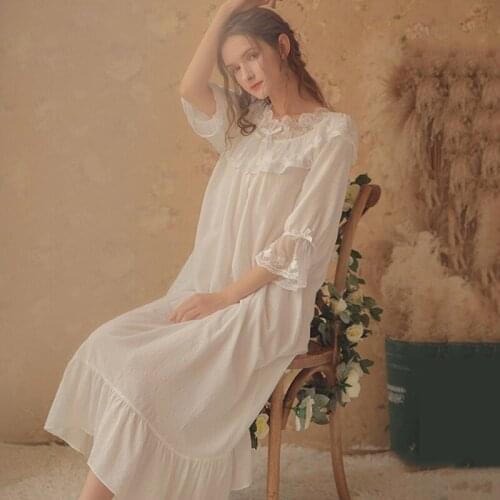 Spring And Autumn Long Sleeve Robe Cotton Long Style Nightgown For Women Korean Voluminous Plus-Size Nightgown 100 Kg Can Wear