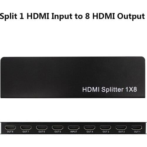 HDMI 1X8 1 In to 8 Out 1x8 HDMI Splitter Converter Split Display for DVD PS3 Xbox HDTV 4K With power Adapter
