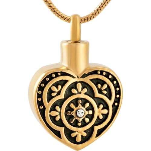 IJD9565 Wholesale Family Member Loss Vintage Stainless Steel Memorial Ash Keepsake Cremation Jewelry Pendant Necklace