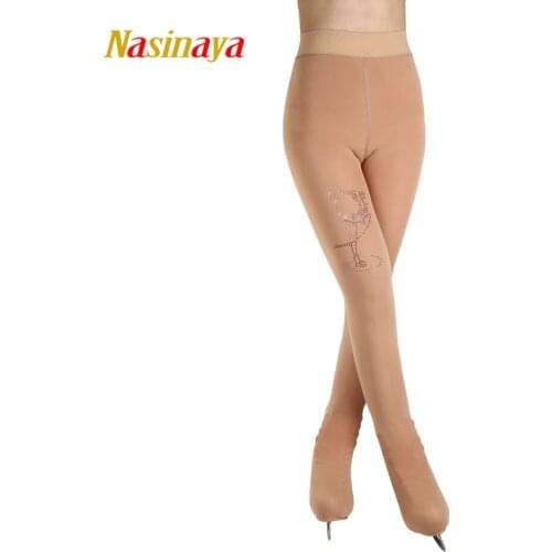 Customized Figure Skating pantyhose for Girl Women Training Competition Patinaje Ice Skating Warm Fleece Gymnastics skin color 5