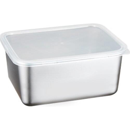 Stainless Steel Fresh-Keeping Box Storage Box with Lid Food Storage Box Cooking Ingredient Packaging Box