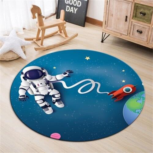 Creative 3D printing cartoon astronaut childrens room non-slip rugs floor mats bedroom living room home decoration