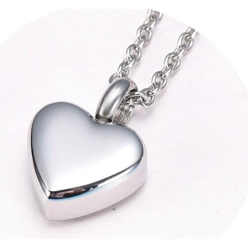 LKJ9412 Wholesale or Retail 13mm Blank Mini Heart Cremation Urn Charm Necklace Hold Ashes Keepsake Memorial jewelry For Women