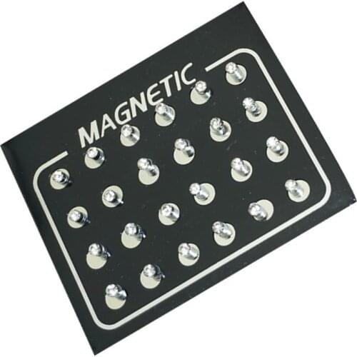 24 pcs/set earrings Non Piercing Clip on Magnetic Magnet Earrings Ear Womens Mens Fake Stud H7F6