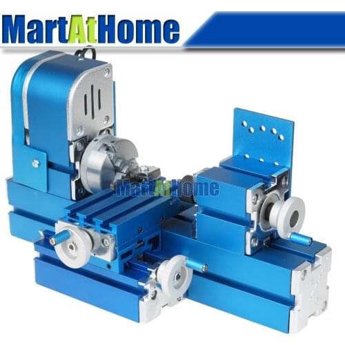 ARGEDO 12W DIY Mini Metal Wood Turning Lathe Machine Model Tool Woodworking Power Tool Machinery AC100~240V with Three-jaw Chuck