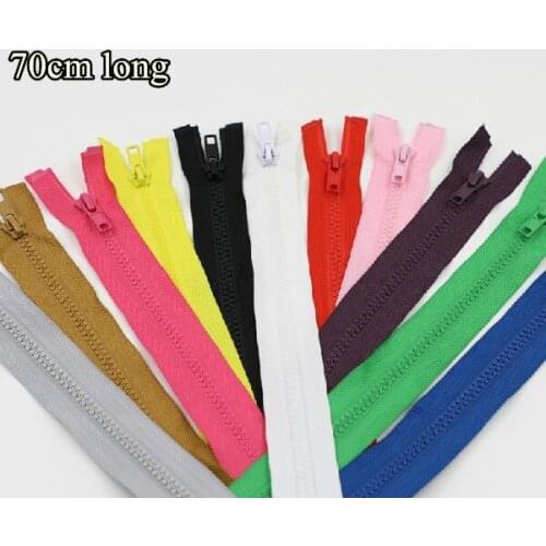70cm long resin zipper 5pcs/chunk teeth/open end/NO.5/many color for coat free shipping wholesale
