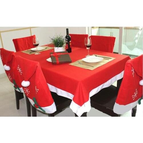 Christmas kitchen table chair covers set cheap-christmas-ornament Snowflake chair covers Super Long tablecloth noel navidad