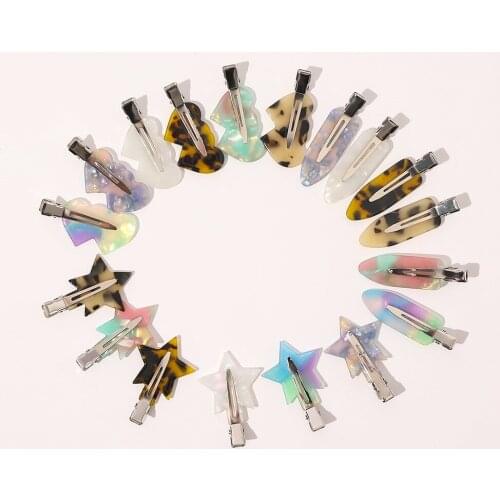 New Style Acetate Bangs Clip Leopard Print Colorful Makeup Hairpin Duckbill Word Clip for Women Girl Hair Accessories Headwear