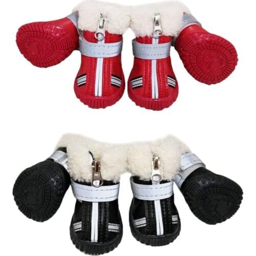 Pet Shoes Denim Warm Snow Winter Waterproof Dogs Puppy Boots Lovely Anti Slip Zipper Casual Pet Product