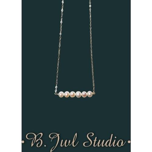 B.Jwl Studio14K Filled Pearl Necklace Natural Freshwater Pearl Necklace Exquisite Lady Necklace Gift Lady Party Jewelry