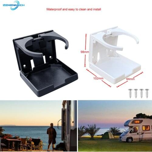 2X Marine Hardware ABS Plastic Adjustable Folding Cup Drink Can Bottle Holder Stand Mount Car Auto Boat Truck RV Van Car Styling