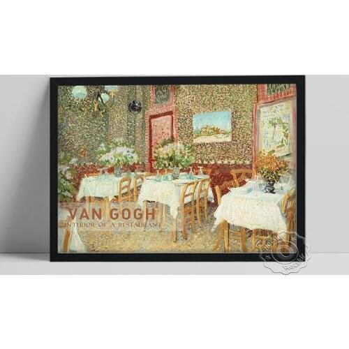 Vincent Van Gogh Post-Impressionism Painter Poster, Van Gogh Interior Of A Restaurant Art Prints, Vintage Art Home Wall Decor