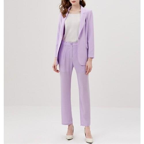 Casual Female Tuxedo Blazer Commuting Jacket Straight Trousers OL Lady Office Wear For Women Two Piece Pants Custom Suits
