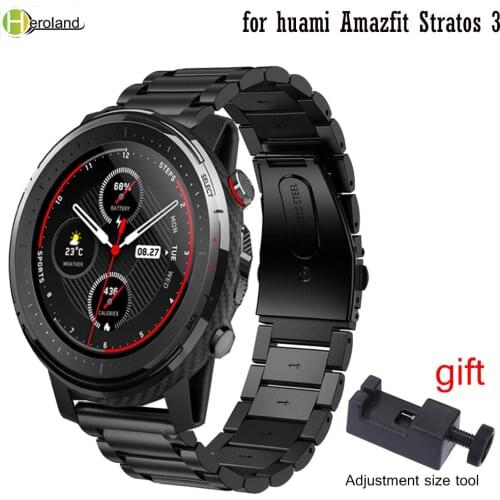 22mm Watch Strap Stainless Steel For huami Amazfit Stratos 3 2 2S Quick Release Watchband For Huawei Watch GT 2 46mm Wristband