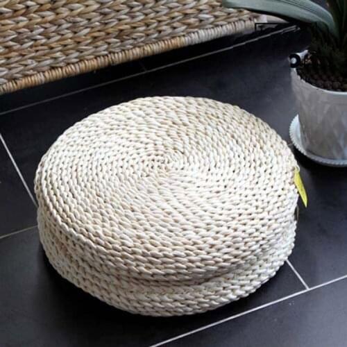 Handmade Straw Mat Seat Cushion Meditation Tatami Floor Cushion Round Chair Seat Pad Floor Tablemat Japanese-style Straw Pad