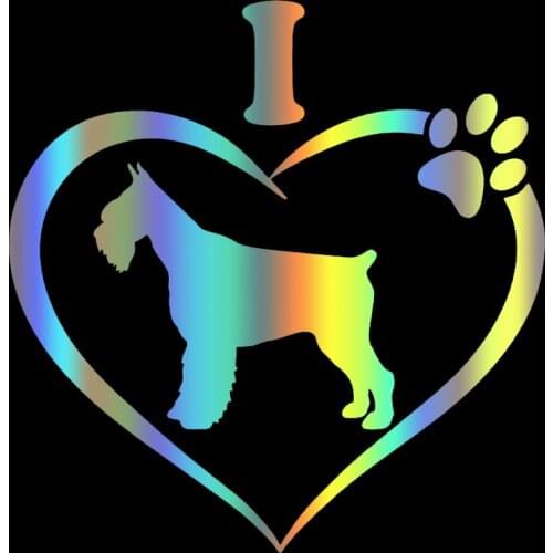 S51571 Various Sizes/Colors Car Stickers Vinyl Decal I Love My Schnauzer Dog Animal Motorcycle Decorative Accessories