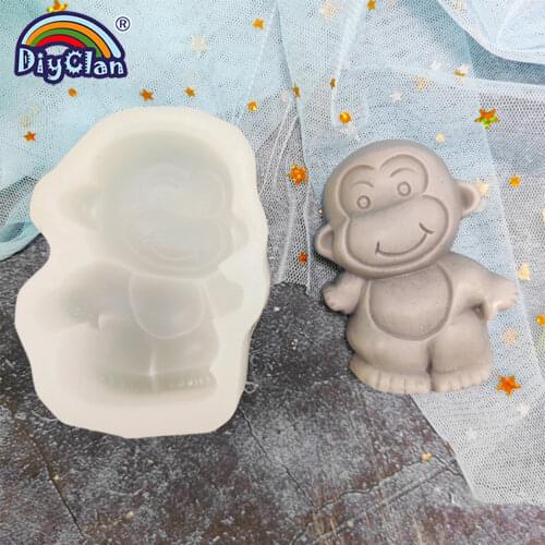 Little Monkey DIY Silicone Soap Mold For Cake Pudding Jelly Dessert Chocolate Mould Style Soap Crafts S0025HZ
