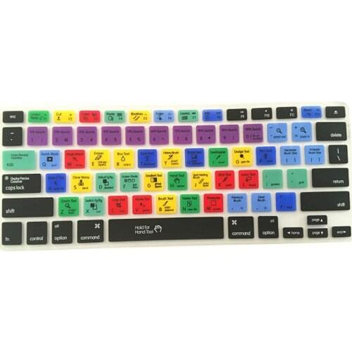 For Adobe Photoshop Illustrator Shortcut Keyboard Silicone Protection Cover Film Sticker For Macbook Pro Air 13 15 17 Protector