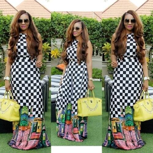 Special Offer Africa Dress for Women African Women O-neck Printing Polyester Long Dress African Clothes for Women