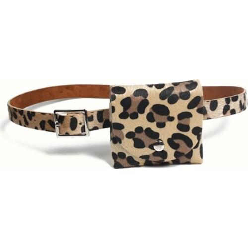 15PCS / LOT New Ladies Belt Leopard Sexy Waist Belt Bag Mini Coin Wallet Key Pouch Women Sholder Bag Chest Bag