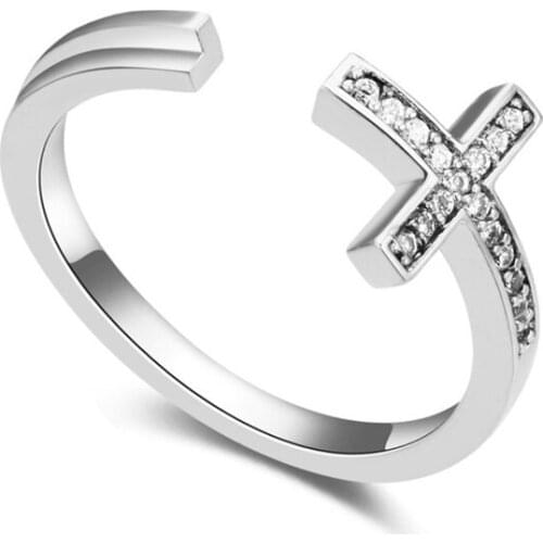 TRACYSWING Real Austrian Crystals Brand AAA Zirconia Micro Inlays Fashion Ring for women New Cross Th-109733