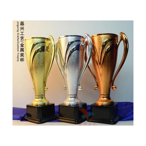 Three - color metal trophy cup champion Asian second runner-up trophy plastic medium trophy Wholesale factory direct selling