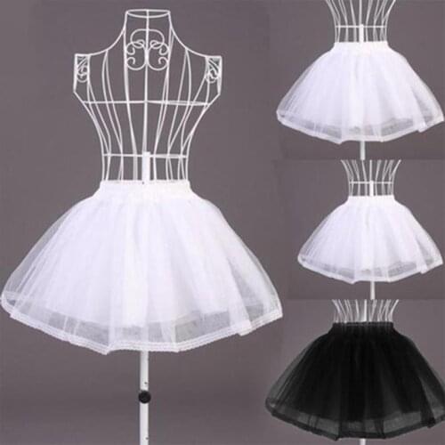 Tulle Petticoats no Hoop 1 Layers Elastic Waist Short Skirt Crinoline Girl Dresses Petticoat