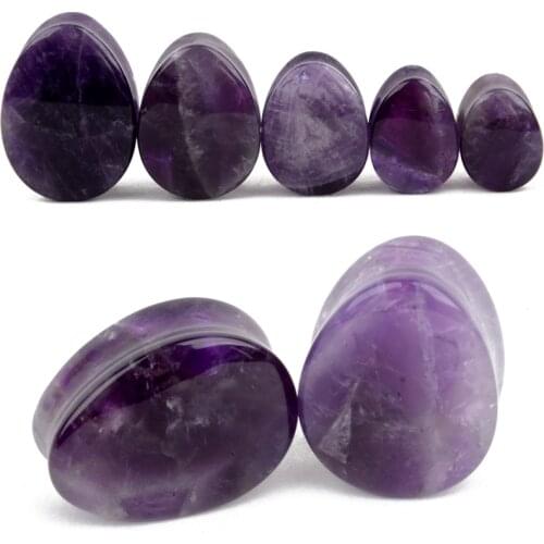 1Pair Natural Stone Ear Plug and Tunnel TearDrop Ear Extension Big Gauges Body Piercing Ear Expander Stretcher Reamer 6-25mm