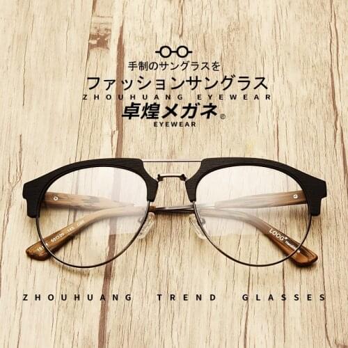 Wood Vintage Men Glasses Frame Men Round Myopia Optical Prescription Eyeglass Frame Man Eyeglasses Frames Gafas Oculos 15144