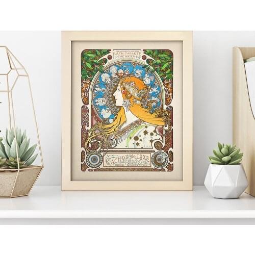 Alphonse Mucha Vintage Nouveau Poster Print Laurel and Ivy Canvas Painting Pre Raphaelite Living Room Decoration Wall Picture