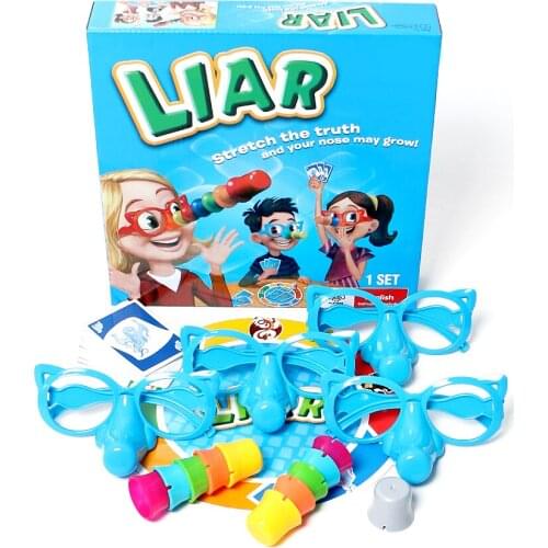Fun Liar Board Game, Stretch The Truth, Your Nose May Grow, 2-4 Players Includes Funny Glasses The Whole Family Will Enjoy