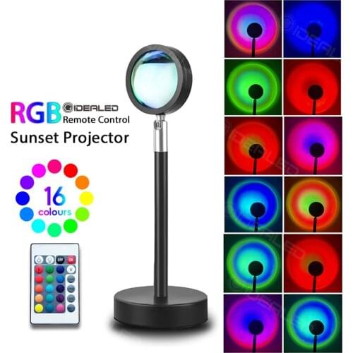 Sunset Projector RGB Led Night Lights Rainbow Atmosphere Lighting 5V USB for Coffee Shop Background Wall Decor Colorful Lamp