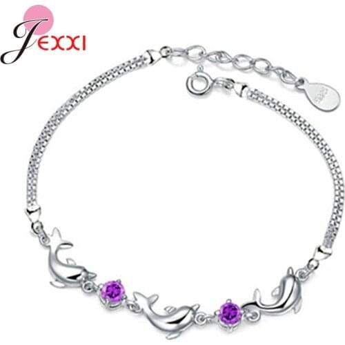 New Fashion 925 Sterling Silver Bracelets Bangles Women Girls Hot Sale Animal Pendant Hand Chains Wholesale Jewelry